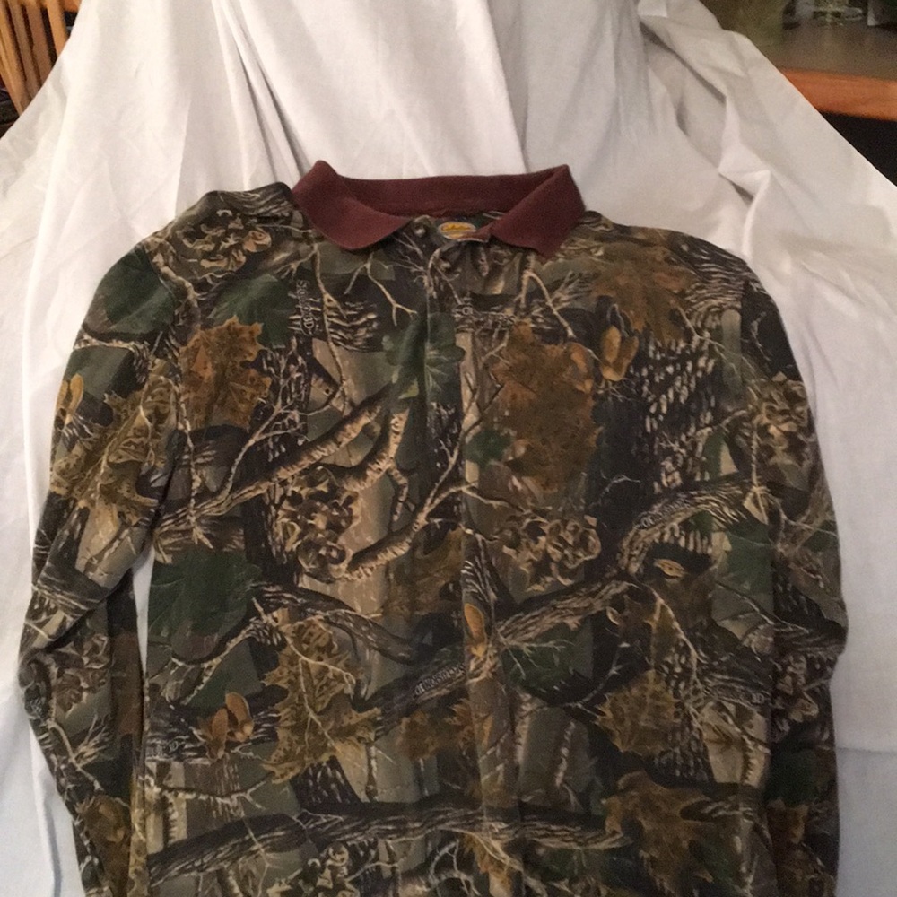 Long sleeve camp polo shirt